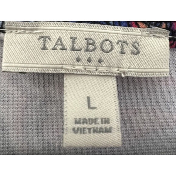 Talbots Dress Women's Large Blue Pink Paisley Sheath Midi Sleeveless Office Work - Picture 7 of 7